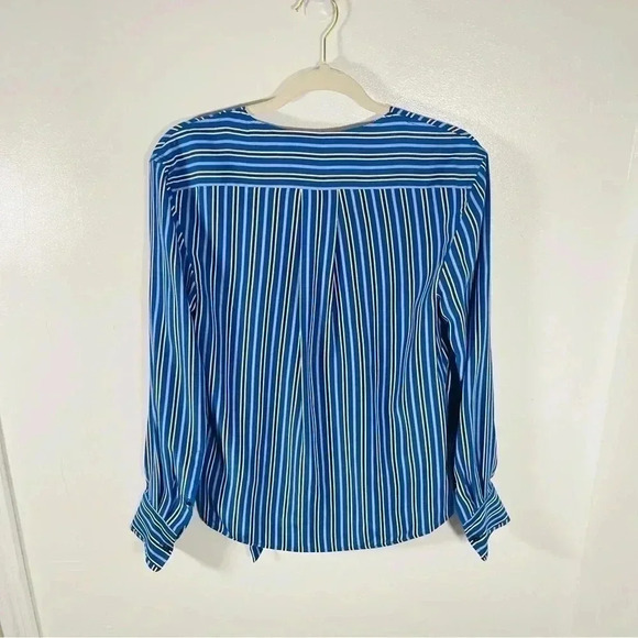 Rag & Bone Felix Pinstripe Silk Tied Blouse Small - Picture 5 of 9